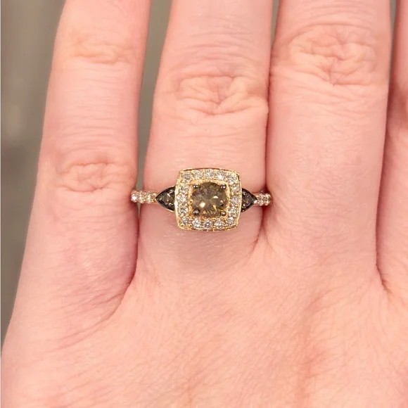 LeVian Chocolate Diamond Ring: 14K Rose Gold, SI2 Brown Diamond Solitaire - Picture 8 of 14